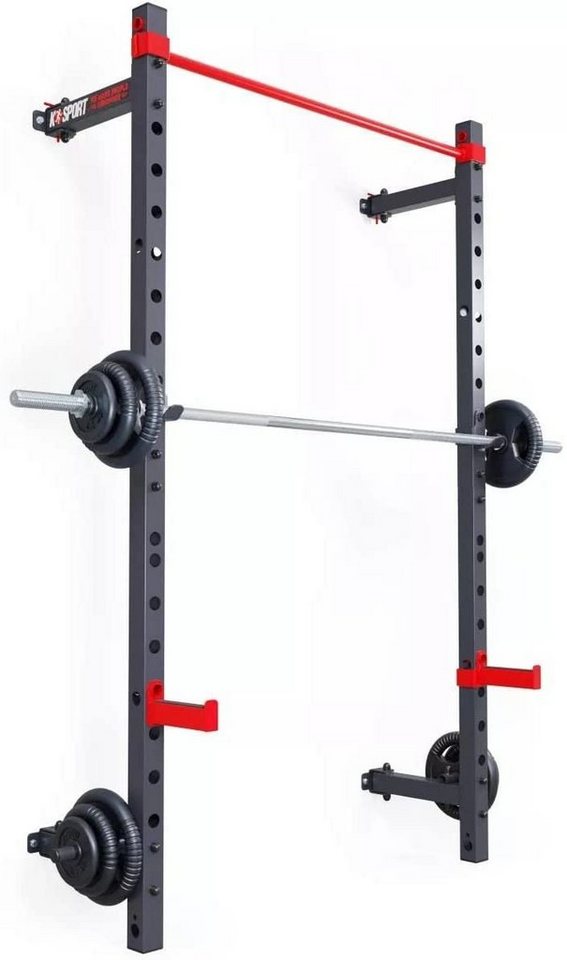 K-SPORT Klimmzugstange Wandrack – Squat Rack bis 225 kg I Kniebeugeständer, Multifunktions Trainingsgerät K-SPORT Klimmzugstange Wandrack – Squat Rack bis 225 kg I Kniebeugeständer, Multifunktions Trainingsgerät von K-SPORT