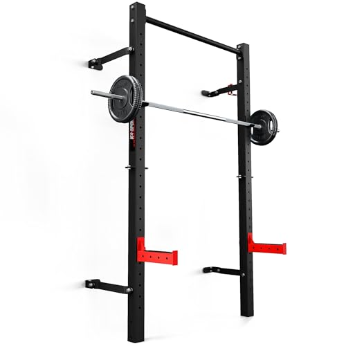 K-Sport: PROFI Langhantelablage Wall Rack | Squat Rack extrem belastbarer Kniebeugeständer | Premium Rack bis 350kg belastbar I Profi Wall Rack mit Klimzugststange für die Wand von K-Sport