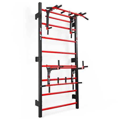 K-Sport: Trainingsset - Sprossenwand mit Dip Station & Klimmzugstange I Kraftstation mit Pull-Up Bar, Dip Stange für anspruchsvolle Workouts, inkl. E-Book von K-Sport