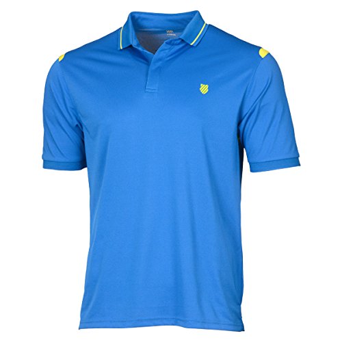 K-Swiss Herren Sport Tennis Back-Court Polo Shirt, Blau von K-Swiss
