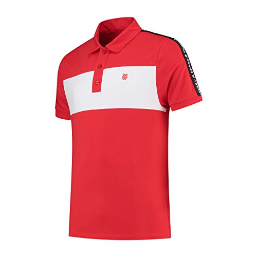 K-Swiss Unisex – Erwachsene Heritage Sport Polo Block, Rot, S von K-Swiss