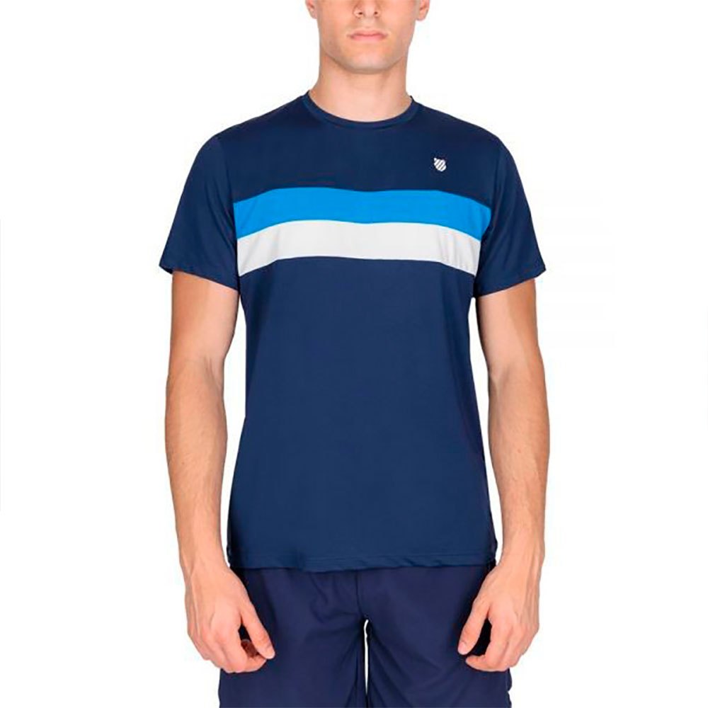 K-swiss Core Team Stripe Short Sleeve T-shirt Blau S Mann von K-swiss