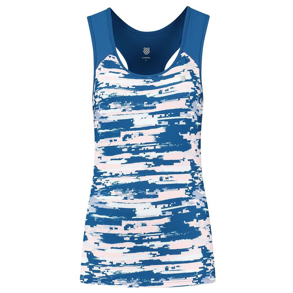 K-swiss Hypercourt Stripe Sleeveless T-shirt Blau XS Frau K-swiss Hypercourt Stripe Sleeveless T-shirt Blau XS Frau von K-swiss