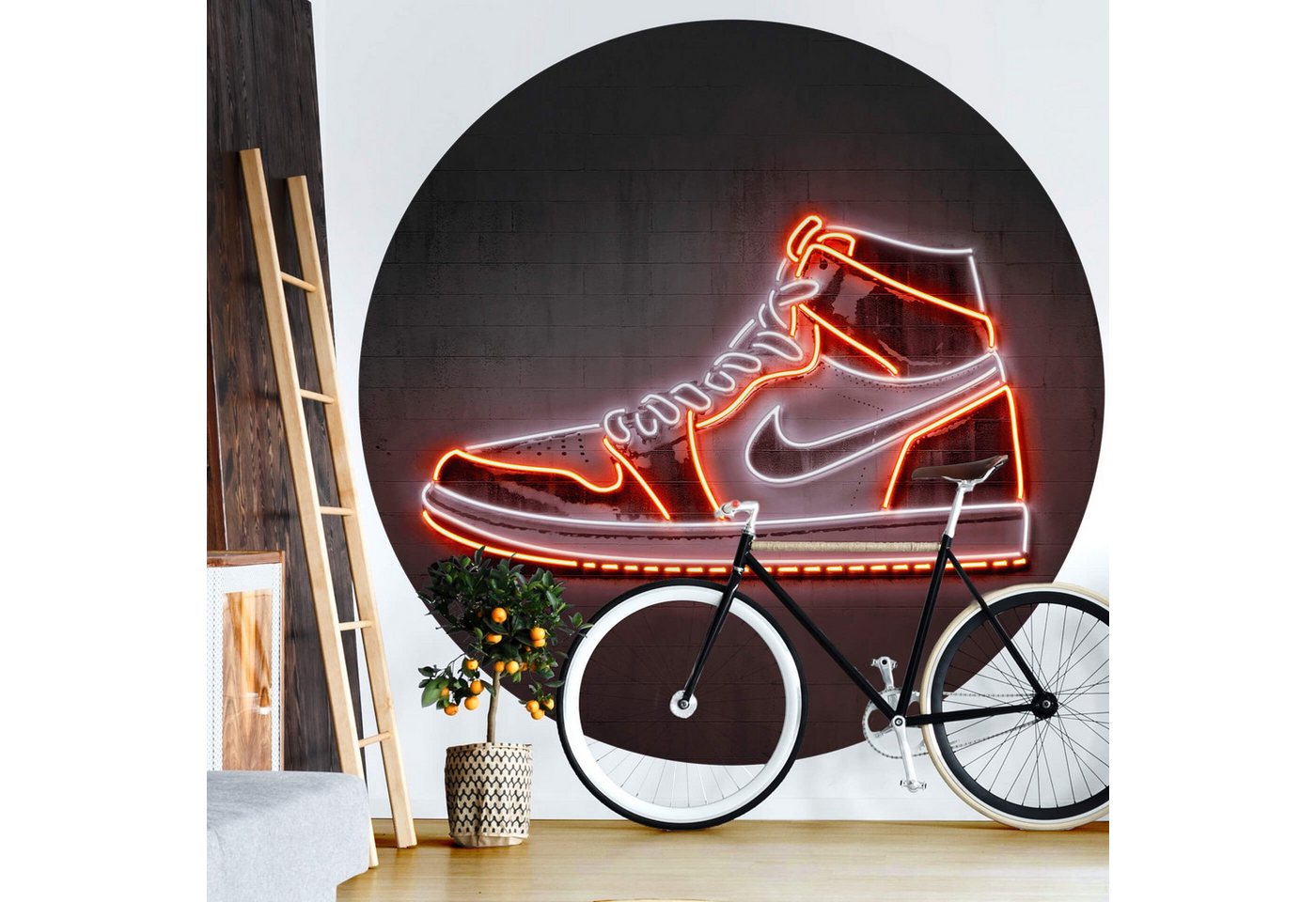 K&L Wall Art Fototapete Mielu Nike Sneaker Wandbild Vliestapete rund, bedruckt K&L Wall Art Fototapete Mielu Nike Sneaker Wandbild Vliestapete rund, bedruckt von K&L Wall Art