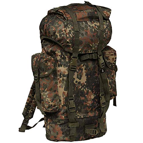 Bundeswehr Militär Molle Rucksack Tactical Hunter 25L 40L 65L Schwarz Oliv Sand Jagdrucksack Wanderrucksack Trekkingrucksack Daypack Backpacking Backpack Weekender (BW Kampfrucksack - 65L - Flecktarn) von K&S Outdoors