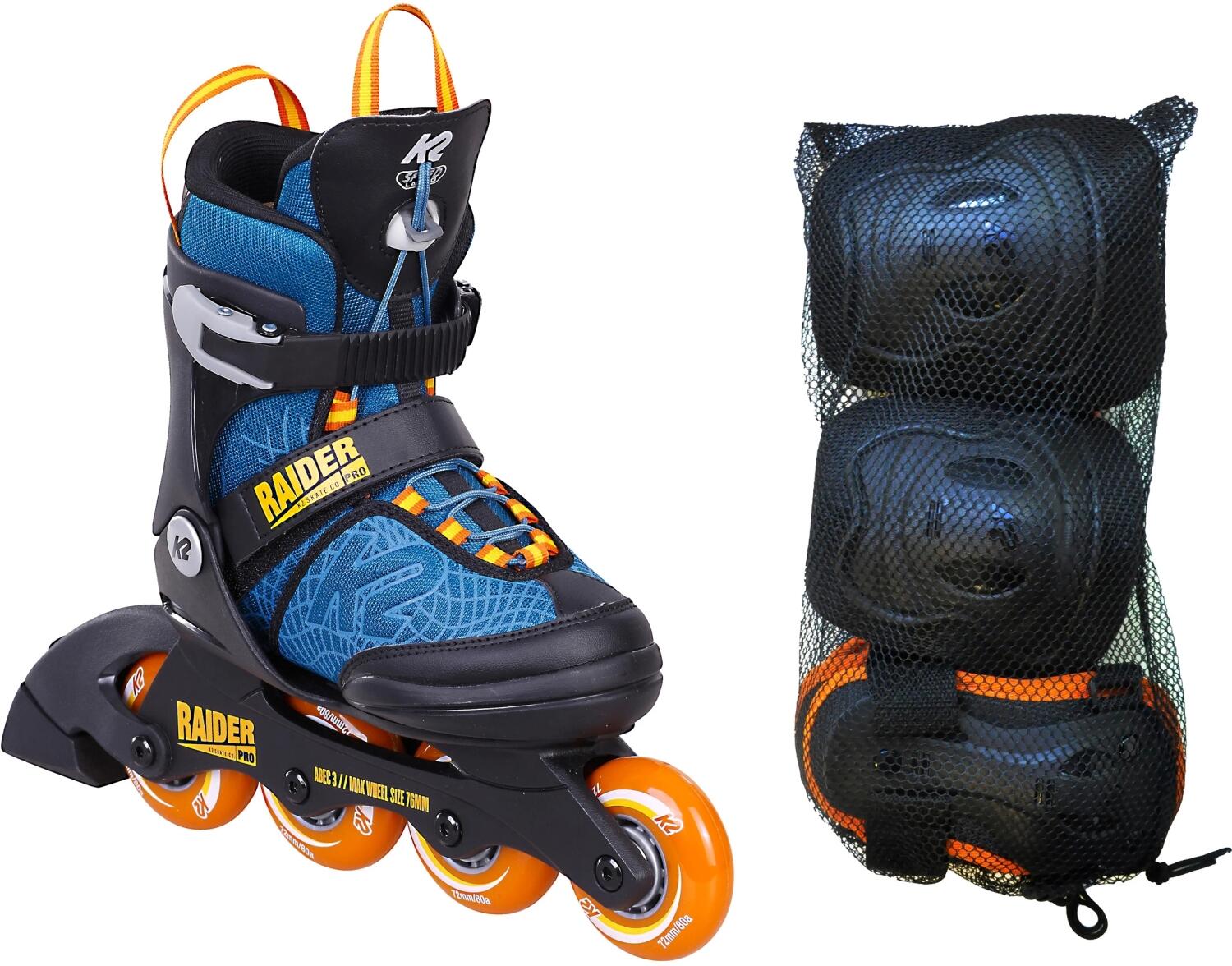 K2 Raider Pro Pack Inlineskateset Boy (32.0-37.0 (M), design) von K2 Skates