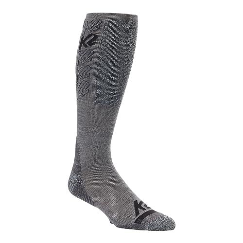 K2 Unisex – Erwachsene Chain Logo Sock Skisocken, Gray, M von K2