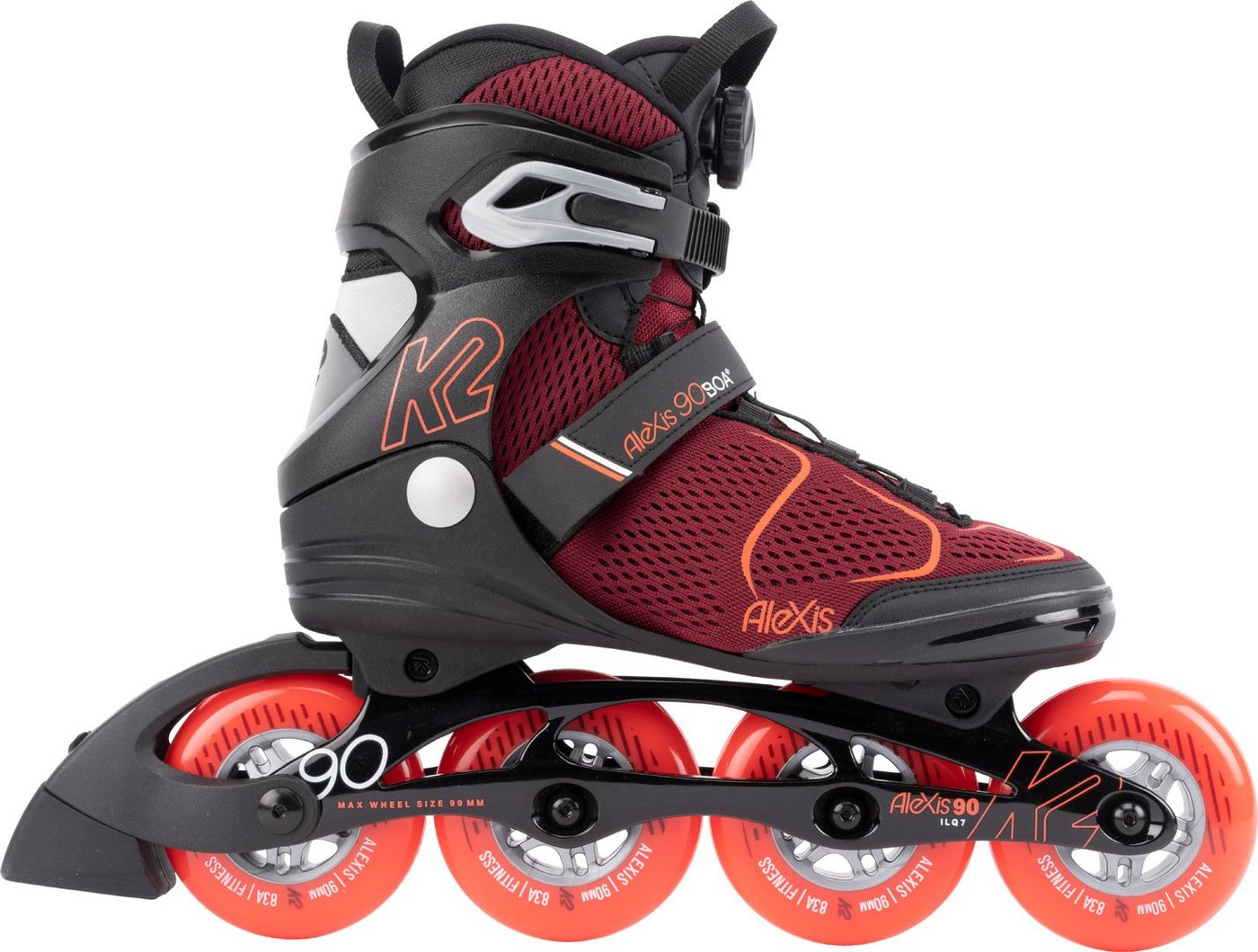 K2 Inlineskates K2 ALEXIS 90 BOA Inline Skate burgundy/orange von K2