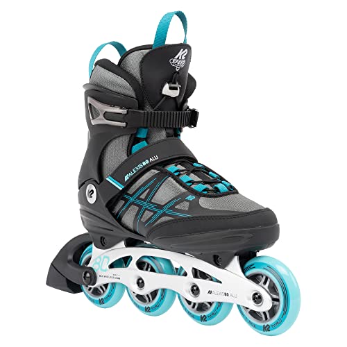 K2 Skates Damen Inline Skates ALEXIS 80 ALU, grey - cyan, 30G0417.1.1.075 von K2