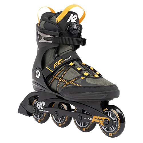 K2 Skates Herren Inline Skates F.I.T. 80 BOA, grey - mustard, 30G0315.1.1.105 von K2