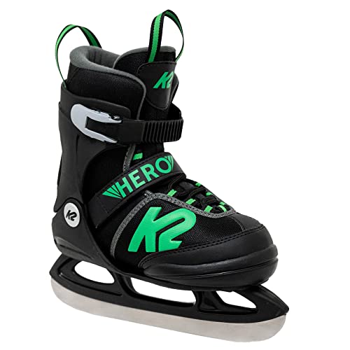 K2 Skates Jungen Schlittschuhe Hero Ice — Black - Green — EU: 35-40 (UK: 3-7 / US: 4-8) — 25D0601 von K2