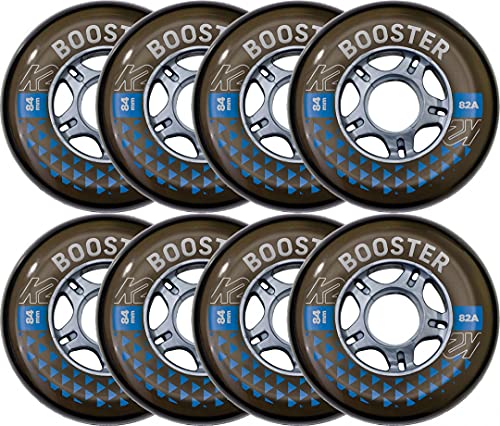 K2 Skates Booster 84 MM 82A 8-Wheel Pack W ILQ 7 – Black – 30F3010 von K2