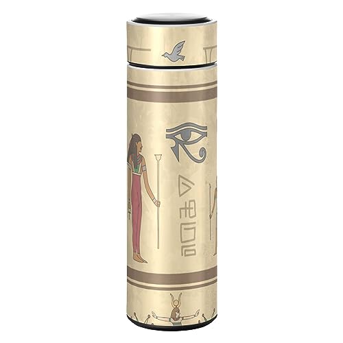 KAAVIYO Ägyptische Hieroglyphen Kunst Wasserflasche Wasserkanne Edelstahl Isolierte Isolierflasche Auslaufsicher KAAVIYO Ägyptische Hieroglyphen Kunst Wasserflasche Wasserkanne Edelstahl Isolierte Isolierflasche Auslaufsicher von KAAVIYO