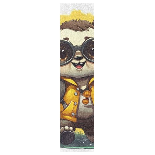 KAAVIYO Buntstiftkunst Brauner Panda Muster Skateboard Griptape rutschfest Selbstklebend Longboard Griptapes Aufkleber Griffband(9x33in,44x10in 1pcs) von KAAVIYO