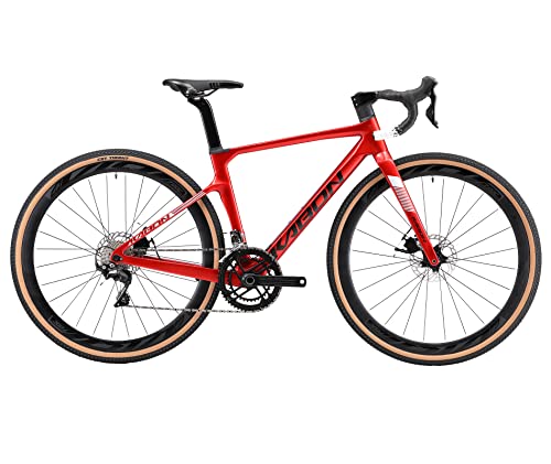 KABON Carbon Gravel Bike, T800 Carbon Fiber Rahmen 700C Rennrad mit 18 Gängen, integriertem Carbonlenker, Scheibenbremsen Rennrad für Unisex KABON Carbon Gravel Bike, T800 Carbon Fiber Rahmen 700C Rennrad mit 18 Gängen, integriertem Carbonlenker, Scheibenbremsen Rennrad für Unisex von KABON