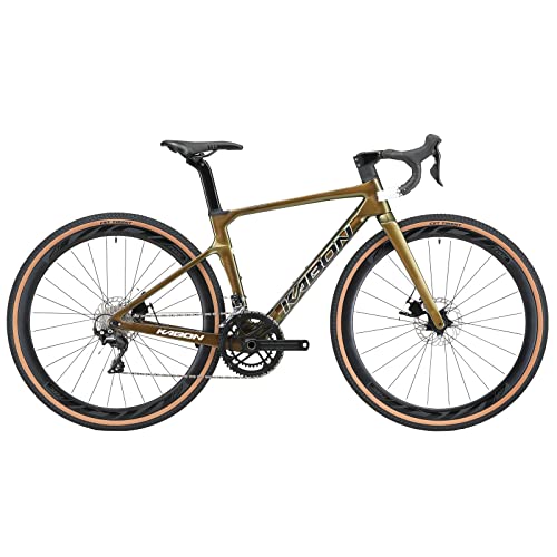 KABON Carbon Gravel Rennrad, T800 Carbon Fiber Rahmen 700C Rennrad mit 18 Gängen, integriertem Carbon Lenker, Scheibenbremsen Rennrad für Männer/Frauen KABON Carbon Gravel Rennrad, T800 Carbon Fiber Rahmen 700C Rennrad mit 18 Gängen, integriertem Carbon Lenker, Scheibenbremsen Rennrad für Männer/Frauen von KABON