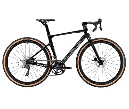 KABON Carbon Gravel Rennrad, T800 Carbon Fiber Rahmen 700C Rennrad mit 18 Gängen, integriertem Carbon Lenker, Scheibenbremsen Rennrad für Männer/Frauen KABON Carbon Gravel Rennrad, T800 Carbon Fiber Rahmen 700C Rennrad mit 18 Gängen, integriertem Carbon Lenker, Scheibenbremsen Rennrad für Männer/Frauen von KABON