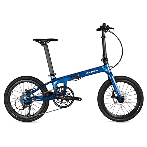 KABON Faltrad für Erwachsene, Kohlefaser Mini Compact Faltrad für Frauen Pendler City Faltbares Fahrrad 20 Zoll Rad (Chamäleon) von KABON