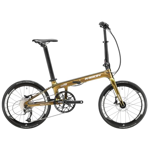 KABON Voll Carbon Faltrad, Leichtes 20 Zoll Carbonfaser Rahmen Klapprad mit 11 Gang Hydraulische Scheibenbremse Fahrrad mit Carbon Laufradsatz für Unisex-Erwachsene KABON Voll Carbon Faltrad, Leichtes 20 Zoll Carbonfaser Rahmen Klapprad mit 11 Gang Hydraulische Scheibenbremse Fahrrad mit Carbon Laufradsatz für Unisex-Erwachsene von KABON