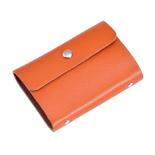 KADSXIYA Business Geldbörse Kartenetui PU Leder Geldbörse Bifold Wallet mit Schnalle für Damen, Farbe: Orange von KADSXIYA