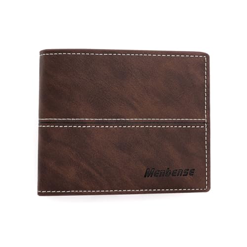 KADSXIYA Elegante Herren PU Geldbörse Kurze Faltbare Münzbörse Große Kapazität Slim Wallets, Dunkelbraun von KADSXIYA