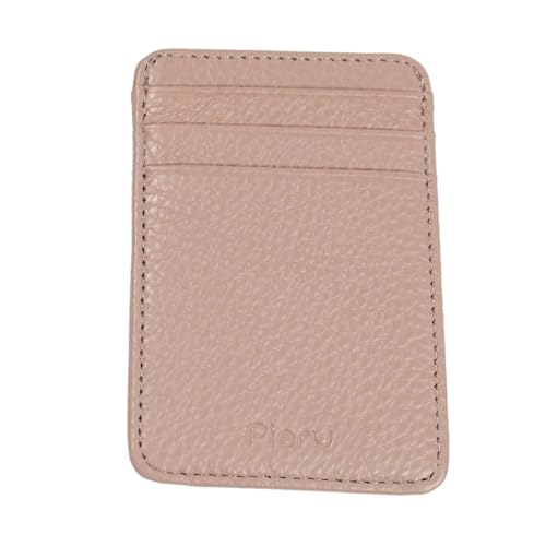 KADSXIYA Kartenhalter Multi-Slot Kartenhalter PU Leder Pocket Wallet Cash Holder, Grau-Rosa von KADSXIYA