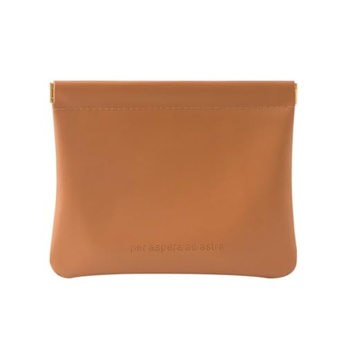 KADSXIYA Minimalistische Kosmetiktasche aus PU-Leder für Damen, tragbare Make-up-Aufbewahrungstasche, Braun, Storage bag von KADSXIYA