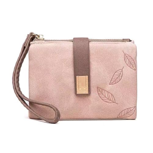 KADSXIYA Stilvolle Münztasche mit Reißverschluss, PU, Kartenhalter für Damen, Pink von KADSXIYA