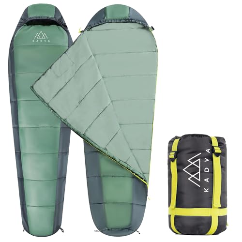 KADVA Camping Schlafsack Faran L mit linker Seitenverbindung 220 x 80 cm Grün Schlafsack mit Kapuze Komforttemperatur 10 Grad Ideal für Herbst-Frühling Ripstop Technologie KADVA Camping Schlafsack Faran L mit linker Seitenverbindung 220 x 80 cm Grün Schlafsack mit Kapuze Komforttemperatur 10 Grad Ideal für Herbst-Frühling Ripstop Technologie von KADVA