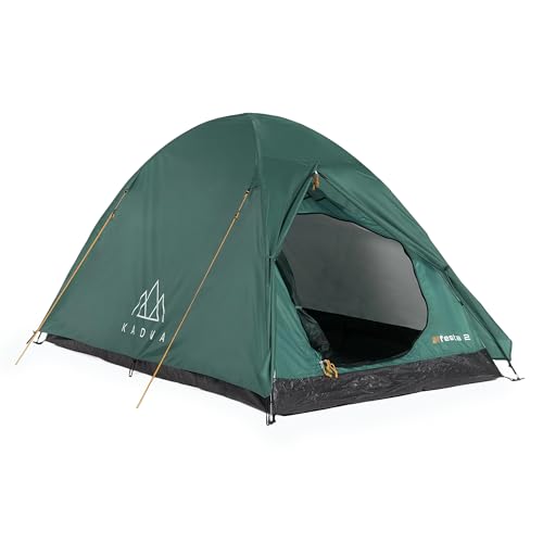 KADVA Campingzelt Festa 2 Zelt 200 x 120 x 105 cm für 2 Personen mit Moskitonetz Wasserdichtes Leichtes und Robustes Fiberglasgestell Ideal für Camping und Wandern Farbe Grün von KADVA