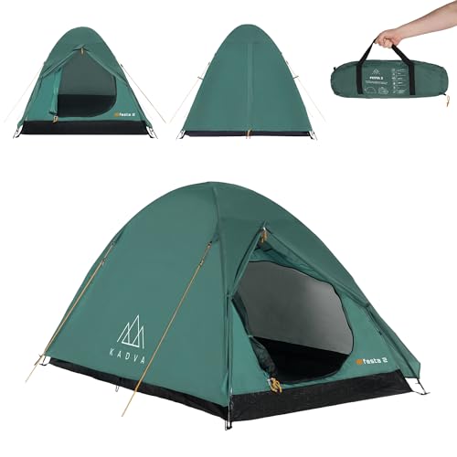 KADVA Campingzelt Festa 2 Zelt 200 x 120 x 105 cm für 2 Personen mit Moskitonetz Wasserdichtes Leichtes und Robustes Fiberglasgestell Ideal für Camping und Wandern Farbe Grün KADVA Campingzelt Festa 2 Zelt 200 x 120 x 105 cm für 2 Personen mit Moskitonetz Wasserdichtes Leichtes und Robustes Fiberglasgestell Ideal für Camping und Wandern Farbe Grün von KADVA