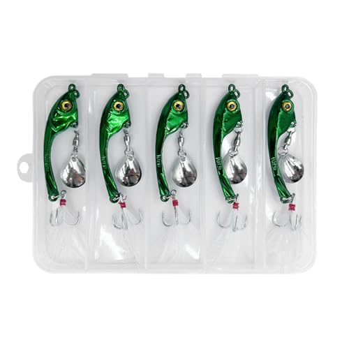 KAHDGSS 5Pcs Metall Löffel Fisch Lockt Angeln Lockt Spinner Köder Casting Angeln Lockt Köder Angeln Löffel Lockt Pailletten Köder von KAHDGSS