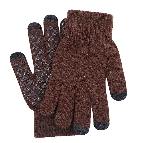 KAHDGSS Weiche warme Handschuhe, Strickhandschuhe, Touchscreen, Vollfinger-Handschuhe, Outdoor-Sport, Laufhandschuhe für Herren und Teenager von KAHDGSS