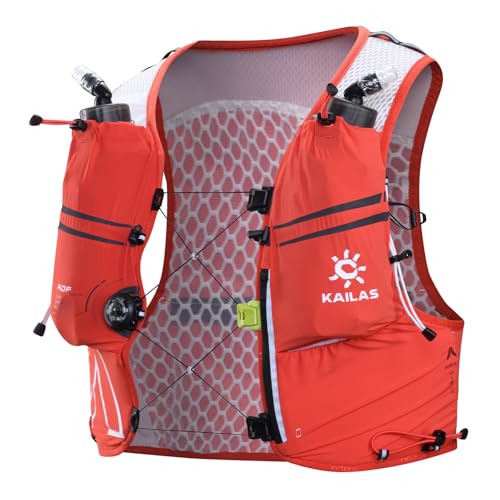 KAILAS FUGA AIR 5L Laufweste, Trinkrucksack, Trinkweste, Wasserrucksack, leicht, mit zwei TPU-Wasserblasen, für Damen und Herren, Trail-Radfahren, Wandern, Beerenrot, Größe M von KAILAS