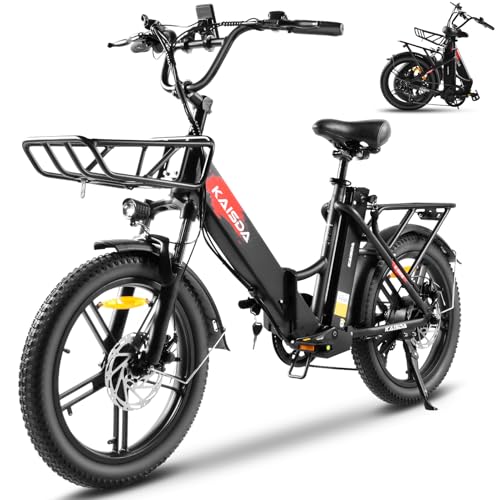 KAISDA E Bike Klapprad 20 Zoll Elektrofahrrad mit 36V 20.8Ah Abnehmbarer Akku,E-Bike 250W Motor bis 100KM,3.0 All-Terrain Fat Tire,7-Gang,LCD-Display Fahrrad für Herren Damen KAISDA E Bike Klapprad 20 Zoll Elektrofahrrad mit 36V 20.8Ah Abnehmbarer Akku,E-Bike 250W Motor bis 100KM,3.0 All-Terrain Fat Tire,7-Gang,LCD-Display Fahrrad für Herren Damen von KAISDA