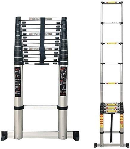 Leitern Teleskopleiter, Ausziehleiter, Teleskop-Multileiter, Teleskopleitern mit 68 cm Stabilisatorstange | Mehrzweck-Ausziehleitern aus Aluminium für Dachboden- und Outdoor-Aktivitäten The vast von KAJDJDP