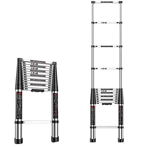 Teleskopleiter, Leitern, Multifunktionsleiter, Verlängerung, Teleskop-Hochleiter, Aluminium-Teleskopverlängerung, Mehrzweck-Trittleiter, Dachbodenverlängerung, tragbare Leiter, faltbare Leiter The von KAJDJDP