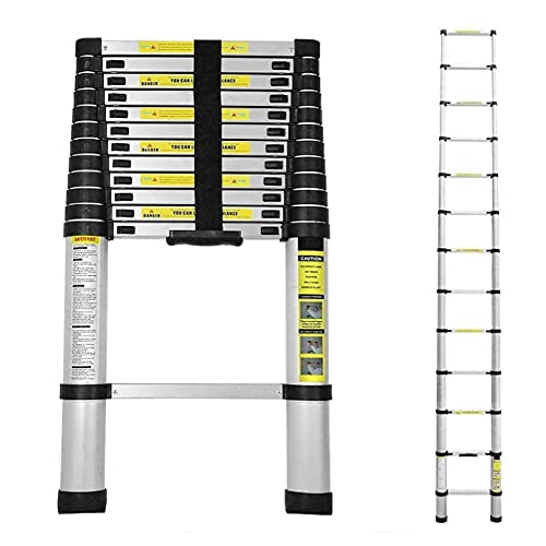 Trittleitern, tragbare Aluminium-Ausziehleiter, zusammenklappbare Teleskopleiter, gerade Teleskopleiter, Dachboden, maximale Belastung 150 kg (330 lb), Mehrzweck-Heimwerkerwerkzeuge, tragbar (Größe: von KAJDJDP