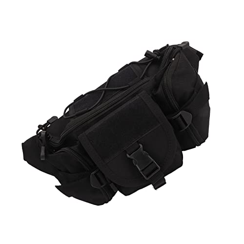 Hüfttasche, Multi-Pocket-Oxford-Stoff und Nylon, Verstellbarer Schultergurt, schwarz, multifunktionale Gürteltasche, wasserdicht, mit Schnalle für Camping von KAKAKE