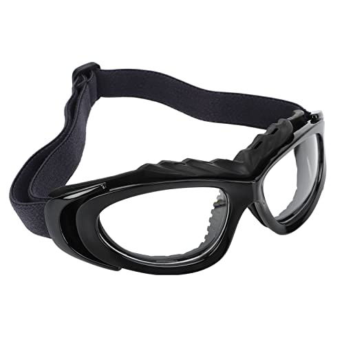 KAKAKE Sportschutzbrille, Kratzfeste HD-Fußballbrille, explosionsgeschützt, verstellbares Stirnband, bequem für Outdoor-Radfahren zum Wandern(Schwarz) von KAKAKE
