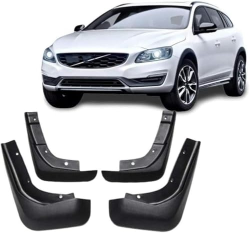 KAKUZOO 4-teilige Auto-Schmutzfänger - passt für Volvo V60 2013 2014 2015 2016 2017 2018 219 2020 Kotflügel vorn und hinten, Radspritzschutz, Schmutzfänger von KAKUZOO