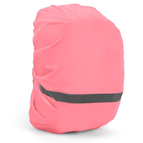KALIONE Regenschutz Rucksack, Kinder Regenhülle Schulranzen Kinder Rucksack Regenschutz mit reflektierenden Streifen Rucksack Regenschutz Schutzhülle (Geeignet für 30–40 Liter Rucksack) (Rosa) von KALIONE