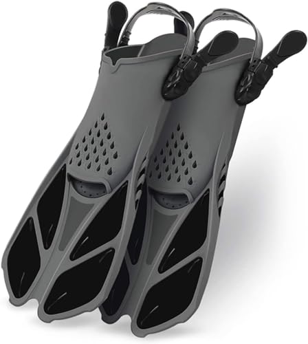Einstellbare Kurze Erwachsene Schnorchelfuß Schwimmflossen Flossen Anfänger Wassersportausrüstung Tragbare Tauchflossen Männer Tauchausrüstung von KANBUN