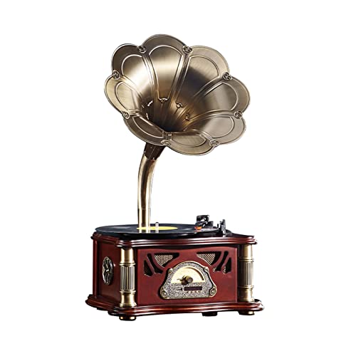 KANBUN Grammophon Vintage Wohnzimmer Europäischen Stil Nostalgische Ornamente Stil Vinyl Plattenspieler Alten Stil Phonograph Kreative Bluetooth Sound MERYSELECT von KANBUN