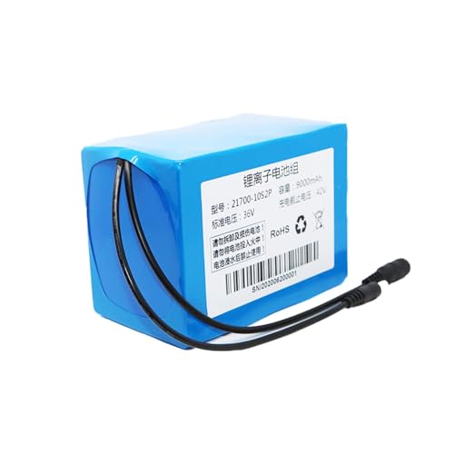 36 V 9000 mAh Lithium-Batterie 21700 wiederaufladbarer Li-Ionen-Akku, integriertes BMS für elektrische Geräte, Ersatzbatterie, Ersatzakku XT60/T Plug 36V9AH,XT60 von KANMUASD