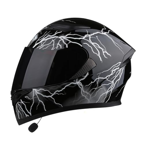 Bluetooth Klapphelm Mit Sonnenblende, Zertifiziert Bluetooth Helm Motorrad Klapphelm Motorradhelm Integralhelme Mit Doppelvisier Und Mikrofon Motorradhelm Klappbar I,M(57-58CM) von KANMUASD