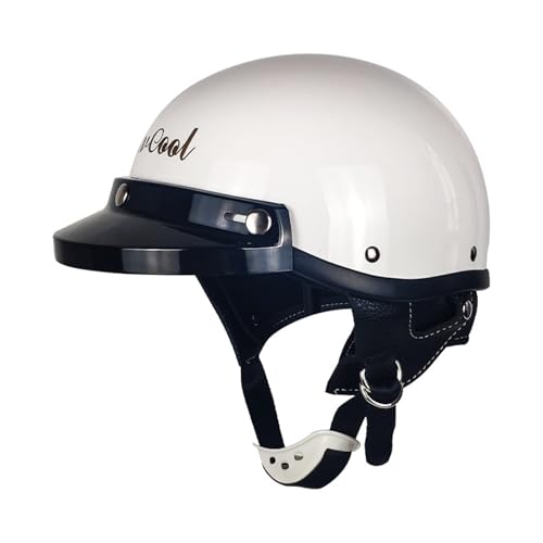 Deutsche Motorrad Halbhelme, Retro Jethelm, ECE/DOT Zertifizierung mit Herausnehmbares Innenfutter und Schnellverschlussschnallen Fahrradhelm, Für Herren und Damen Scooter-Helm C,XL(61-62CM) von KANMUASD