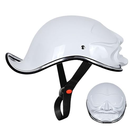 Deutsche Motorrad Jethelm, Retro Motorrad Halbhelme, DOT/ECE-Zugelassen Roller-Helm mit Herausnehmbares Innenfutter, Für Herren und Damen Scooter-Helm Mofa-Helm D,L(59-60CM) von KANMUASD