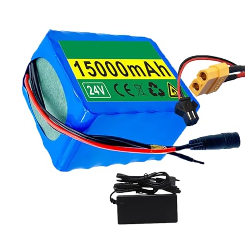 Fahrrad Li-Ionen-Akkupack, wasserdichte PVC-Batterie, Wiederaufladbare Batterie Austauschbare Batterie, Lithium Ion Elektro Fahrrad Batterie für Fahrrad - E Scooter/Go Kart 24V15AH,XT60 von KANMUASD