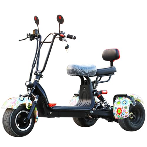 Faltbarer 4-Rad-Mobilitätsroller, tragbarer kompakter motorisierter Roller, zusammenklappbarer Leichter Mobilitätsroller, Lithium-Ionen Akku, E-Mobil, Senioren F,48V12AH von KANMUASD